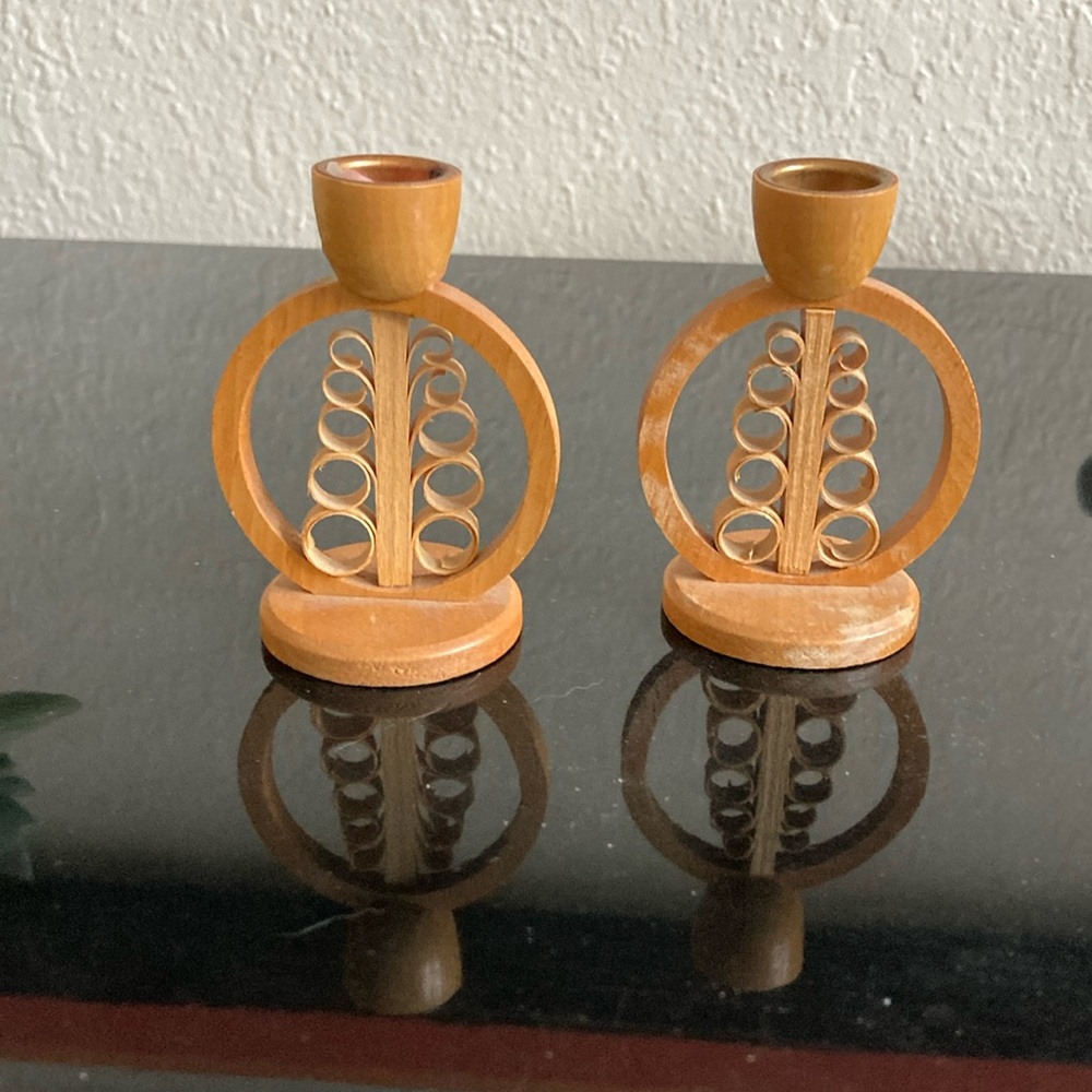 Antique German Erzgebirge candle holders